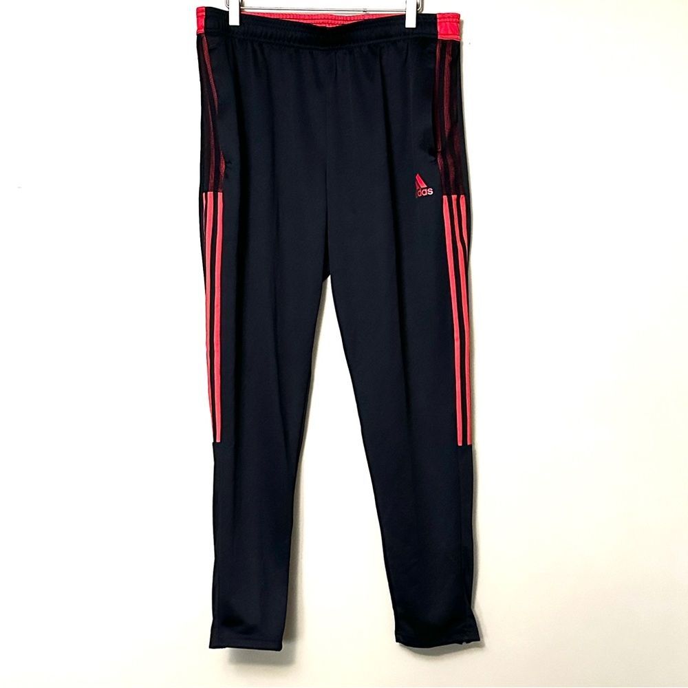 Adidas men’s XL tricot Aeroready Primegreen athletic pants black and red 31B3